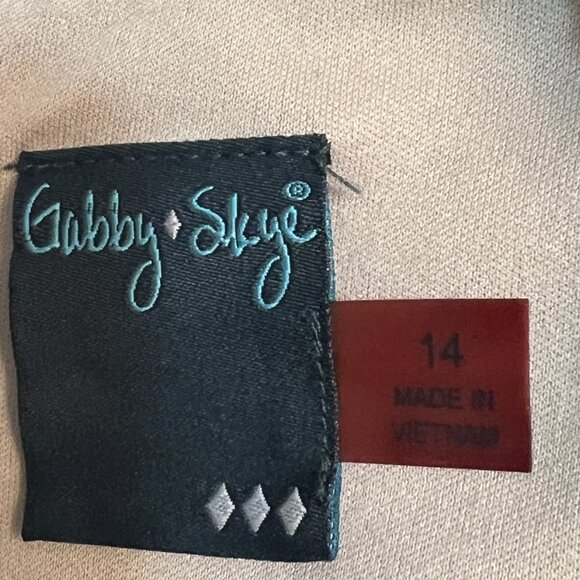 Gabby Skye Purple Lace Sheath Dress Lined 3/4 Sleeve Size 14 Cocktail Party - Picture 6 of 12